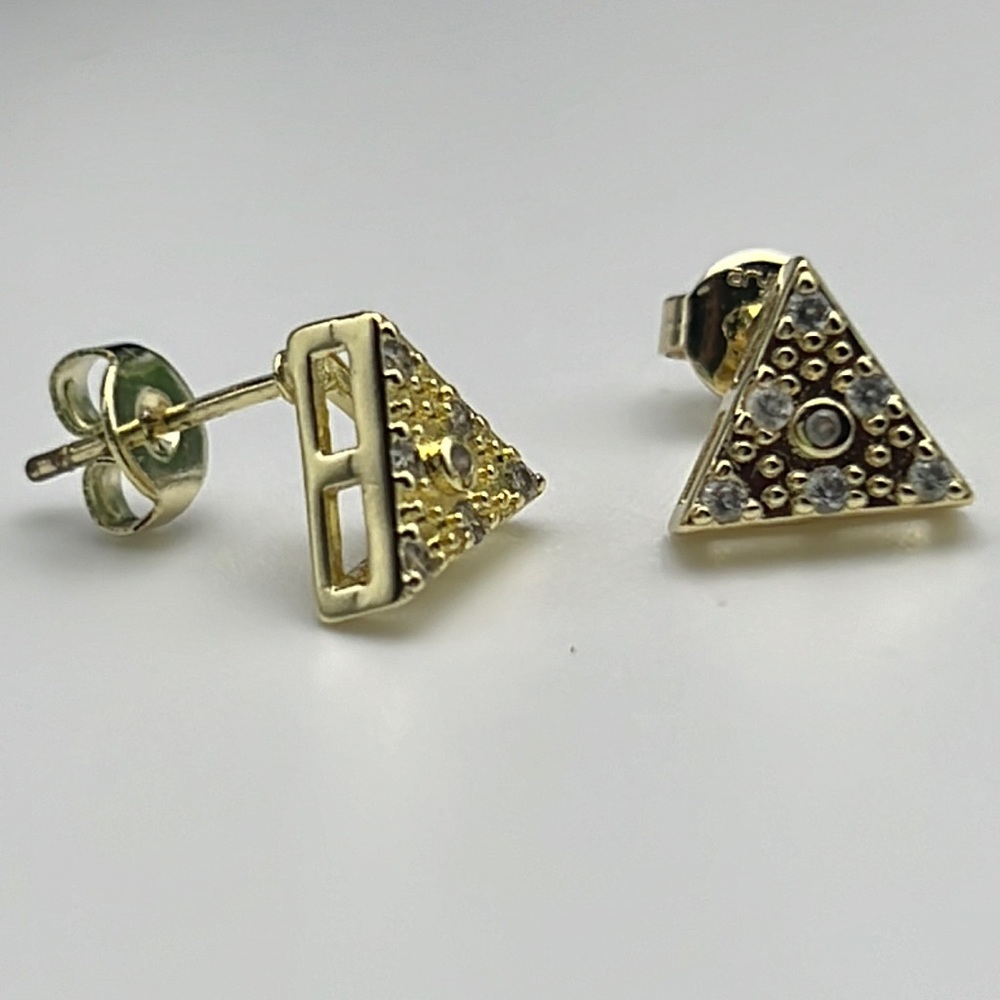 Earrings Gold Plated 18 K Triangle Shape
